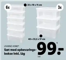 Lidl LIVARNO HOME Sæt med opbevarings- bokse inkl. låg tilbud