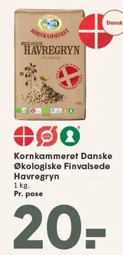 SPAR Kornkammeret Danske Økologiske Finvalsede Havregryn tilbud