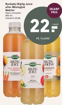 SPAR Rynkeby Rigtig Juice eller Økologisk Nektar tilbud