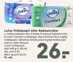 SPAR Lotus Toiletpapir eller Køkkenruller tilbud