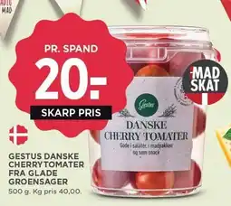 MENY GESTUS DANSKE CHERRYTOMATER FRA GLADE GROENSAGER tilbud