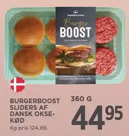 MENY BURGERBOOST SLIDERS AF DANSK OKSEKØD tilbud