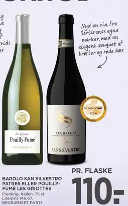 MENY BAROLO SAN SILVESTRO PATRES ELLER POUILLYFUMÉ LES GRIOTTES tilbud