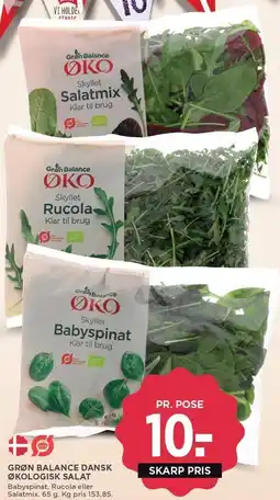 MENY GRØN BALANCE DANSK ØKOLGISK SALAT tilbud