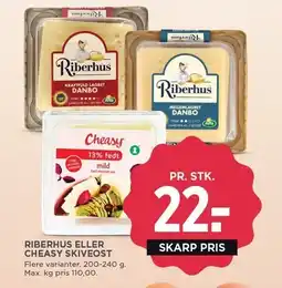 MENY RIBERHUS ELLER CHEASY SKIVEOST tilbud