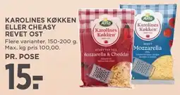 MENY KAROLINES KØKKEN ELLER CHEASY REVET OST tilbud