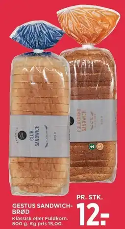 MENY GESTUS SANDWICHBRØD tilbud