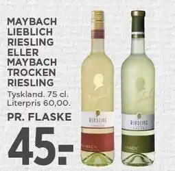 MENY MAYBACH LIEBLICH RIESLING ELLER MAYBACH TROCKEN RIESLING tilbud