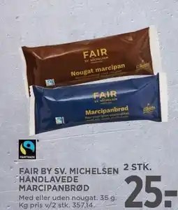 MENY FAIR BY SV. MICHELSEN HÅNDLAVEDE MARCIPANBRØD - 2 STK tilbud