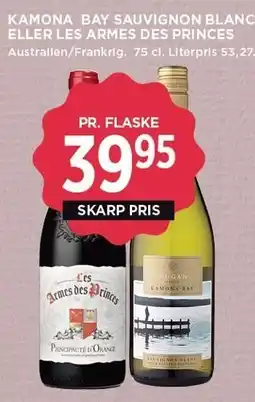 MENY KAMONA BAY SAUVIGNON BLANC ELLER LES ARMES DES PRINCES tilbud