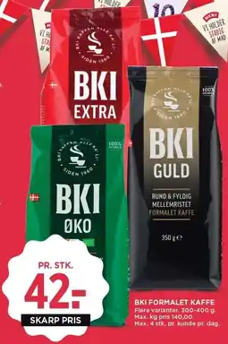 MENY BKI FORMALET KAFFE tilbud