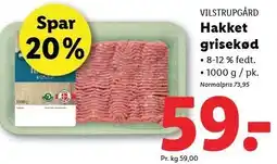 Lidl VILSTRUPSGÅRD Hakket grisekød tilbud