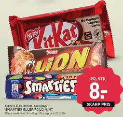 MENY NESTLÉ CHOKOLADEBAR, SMARTIES ELLER POLO MINT tilbud