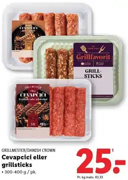Lidl GRILLMESTER/ DANISH CROWN Cevapcici eller grillsteaks tilbud
