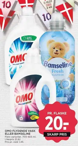 MENY OMO FLYDENDE VASK ELLER BAMSELINE tilbud