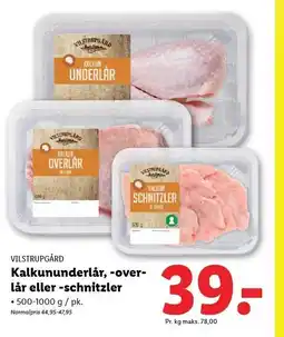 Lidl Kalkununderlår, -overlår eller -schnitzler tilbud
