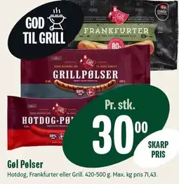 Min Købmand Gøl Pølser tilbud