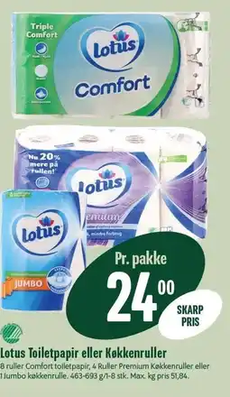Min Købmand Lotus Toiletpapir eller Køkkenruller tilbud