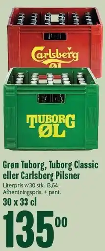 Min Købmand Grøn Tuborg, Tuborg Classic eller Carlsberg Pilsner tilbud