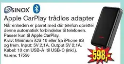Harald Nyborg SINOX Apple CarPlay trådløs adapter tilbud