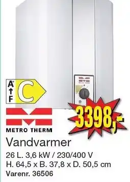 Harald Nyborg METRO THERM Vandvarmer tilbud