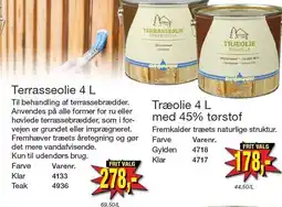 Harald Nyborg Terrasseolie 4 L eller Træolie 4 L med 45% tørstof tilbud