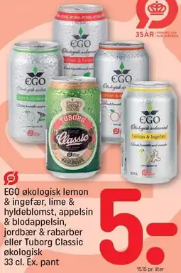 REMA 1000 EGO økologisk eller Tuborg Classic tilbud