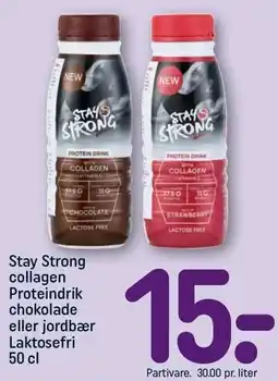 REMA 1000 Stay Strong collagen Proteindrik tilbud