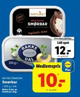 Lidl NATURLI/BAKKEDAL Smørbar tilbud
