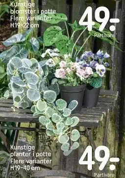 REMA 1000 Kunstige blomster eller planter i potte tilbud