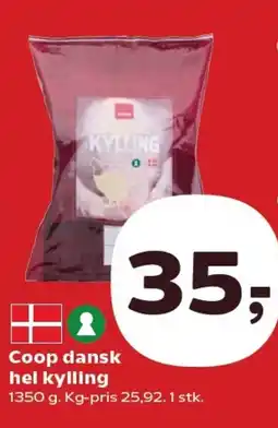 Kvickly COOP Dansk hel kylling tilbud