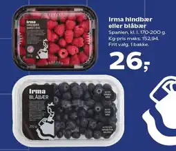 Kvickly IRMA Hindbær eller blåbær tilbud