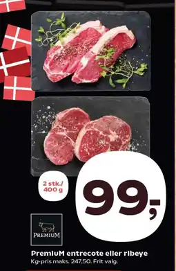 Kvickly Premium entrecote eller ribeye tilbud