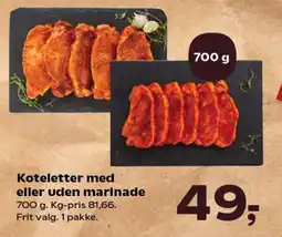 Kvickly Koteletter med eller uden marinade tilbud