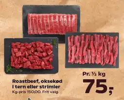 Kvickly Roastbeef, oksekød i tern eller strimler tilbud