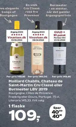Kvickly Moillard chablis, chateau de saint-martin cru classé eller burmester lbv 2019 tilbud