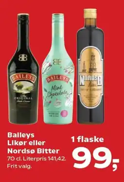 Kvickly Balleys likør eller nordsø bitter tilbud