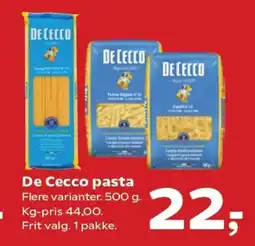 Kvickly DE CECCO Pasta tilbud