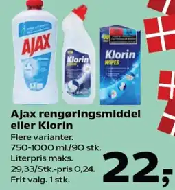 Kvickly AJAX Rengøringsmiddel eller klorin tilbud