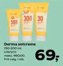 Kvickly DERMA Solcreme tilbud