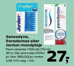 Kvickly SENSODYNE Parodontax eller jordan mundpleje tilbud