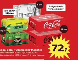 Kvickly Coca-cola, tuborg eller monster tilbud