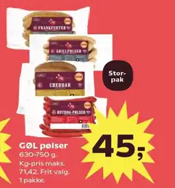 Kvickly GØL Pølser tilbud