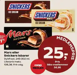 Kvickly Mars eller snickers i̇sbarer tilbud