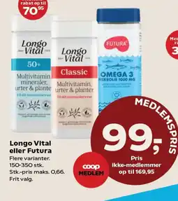 Kvickly Longo vital eller futura tilbud