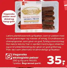 Kvickly Veganske økologiske pølser tilbud