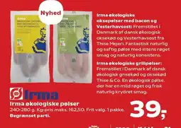 Kvickly IRMA Økologiske pølser tilbud