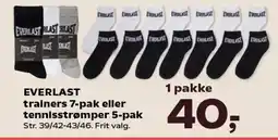 Kvickly Everlast trainers 7-pak eller tennisstrømper 5-pak tilbud