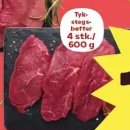 Kvickly Tyk- stegs- bøffer tilbud