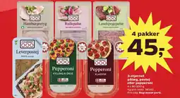 Kvickly 3-stjernet pålæg, postej eller pepperoni tilbud